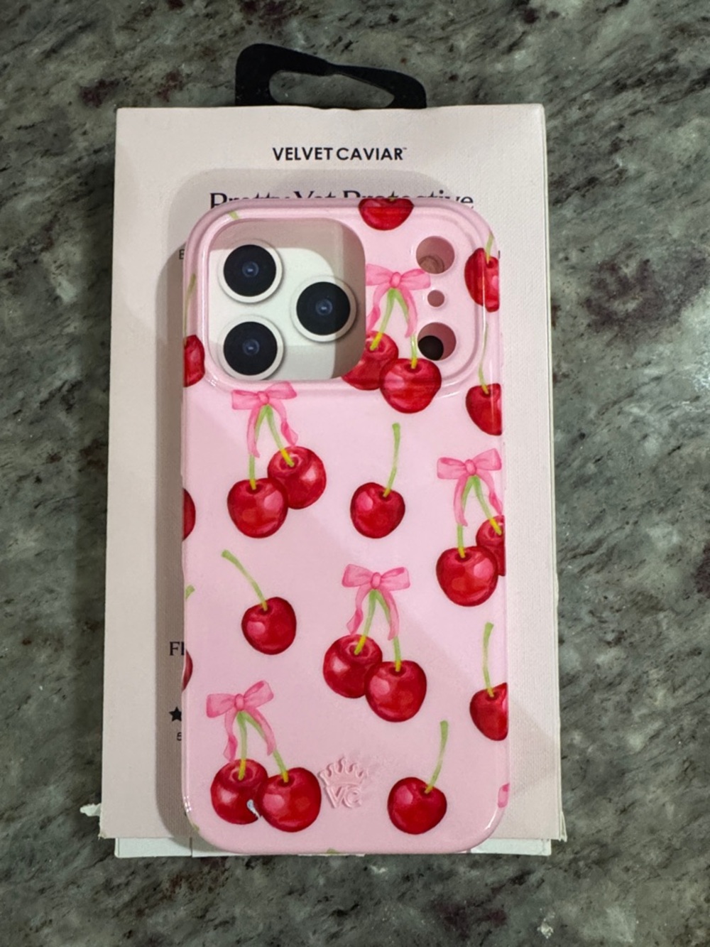 New Velvet Caviar Pink Cherry Pattern MagSafe Phone Case